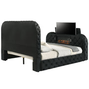 Kana Eastern King Bed w/LED, Fireplace & TV Stand - BD03121EK