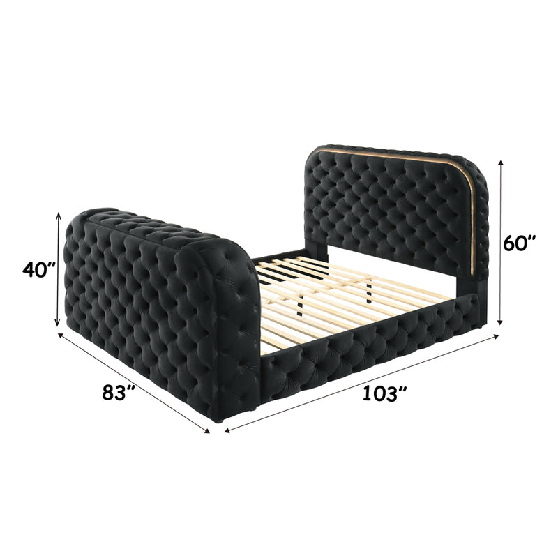 Kana Eastern King Bed w/LED, Fireplace & TV Stand - BD03121EK