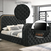 Kana Eastern King Bed w/LED, Fireplace & TV Stand - BD03121EK