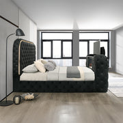 Kana Eastern King Bed w/LED, Fireplace & TV Stand - BD03121EK