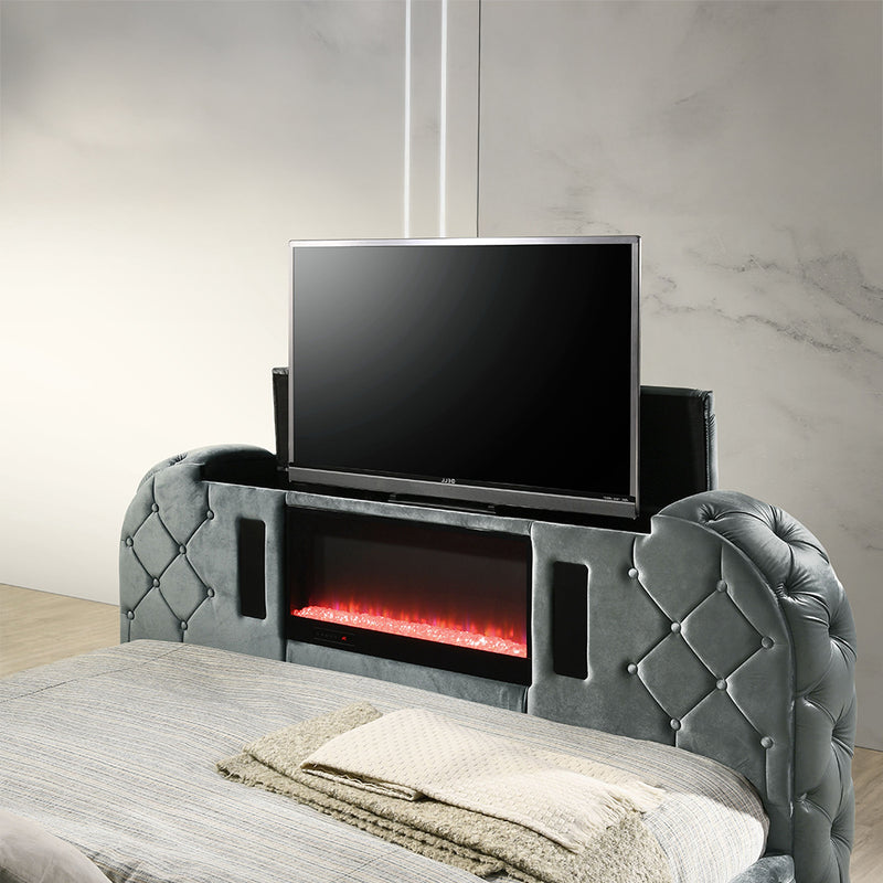 Kana Eastern King Bed w/LED, Fireplace & TV Stand - BD05071EK