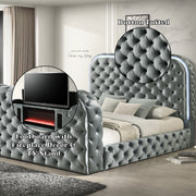 Kana Eastern King Bed w/LED, Fireplace & TV Stand - BD05071EK