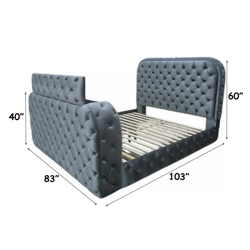 Kana Eastern King Bed w/LED, Fireplace & TV Stand - BD05071EK