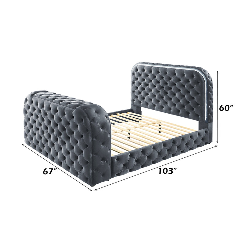 Kana Queen Bed w/LED, Fireplace & TV Stand - BD05072Q