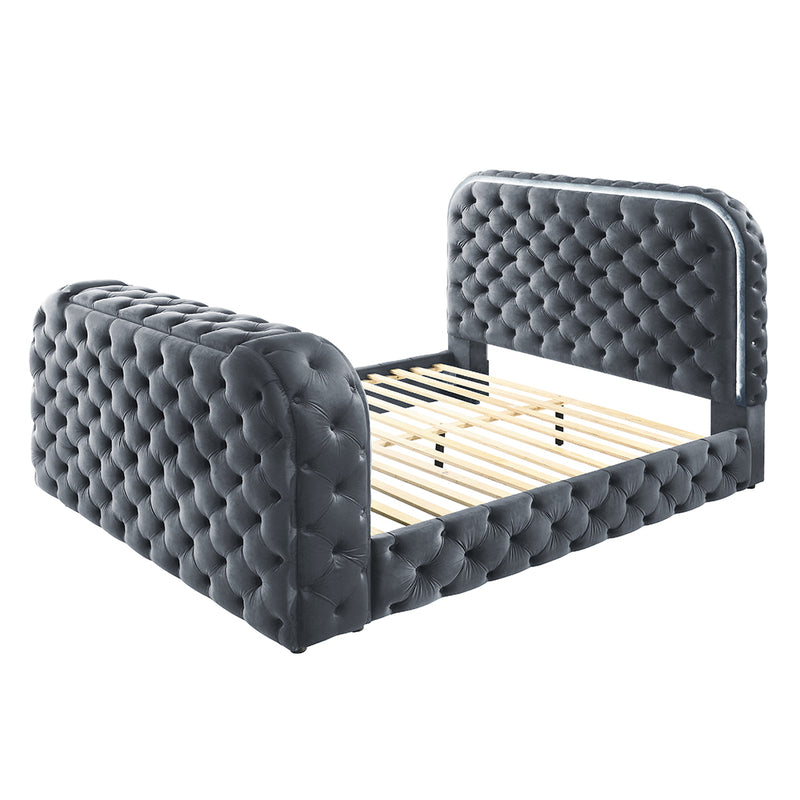 Kana Queen Bed w/LED, Fireplace & TV Stand - BD05072Q
