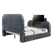 Kana Queen Bed w/LED, Fireplace & TV Stand - BD05072Q