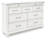 Kanwyn Queen Panel Bed with Dresser in Whitewash - PKG007928
