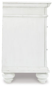 Kanwyn Whitewash King Panel Bed, Dresser, Mirror and 2 Nightstands - B777B31