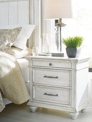 Kanwyn Whitewash King Panel Bed, Dresser, Mirror and 2 Nightstands - B777B31