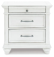 Kanwyn Whitewash King Panel Bed, Dresser, Mirror and 2 Nightstands - B777B31