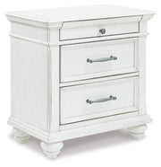 Kanwyn Whitewash King Panel Bed, Dresser, Mirror and 2 Nightstands - B777B31