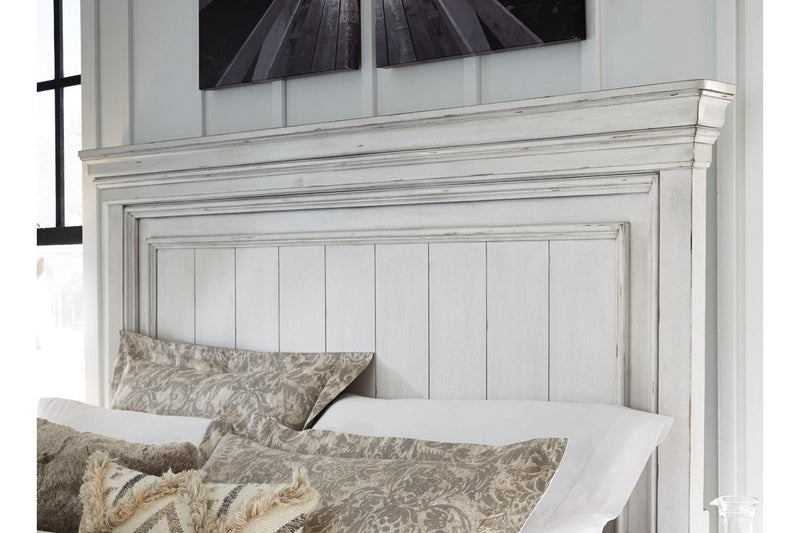 Kanwyn Whitewash King Panel Bed with Storage Bench - Gate FurnitureKing Bed