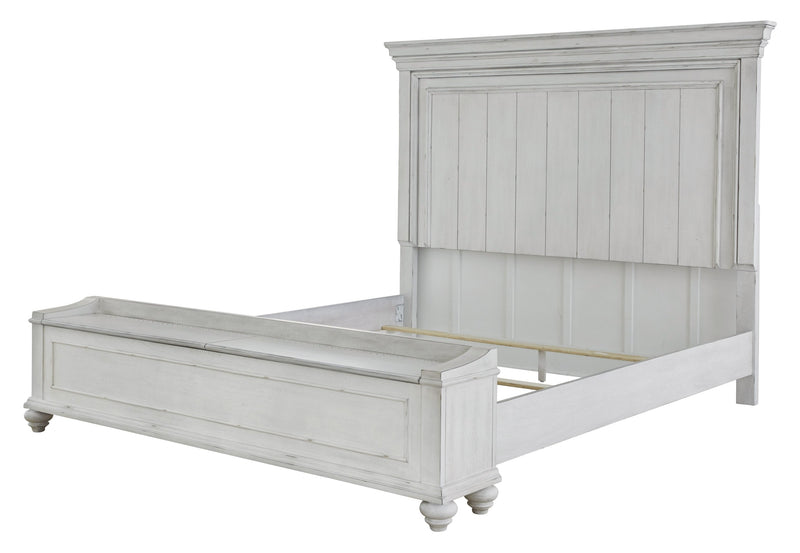 Kanwyn Whitewash King Panel Storage Bed - Gate FurnitureKing Bed