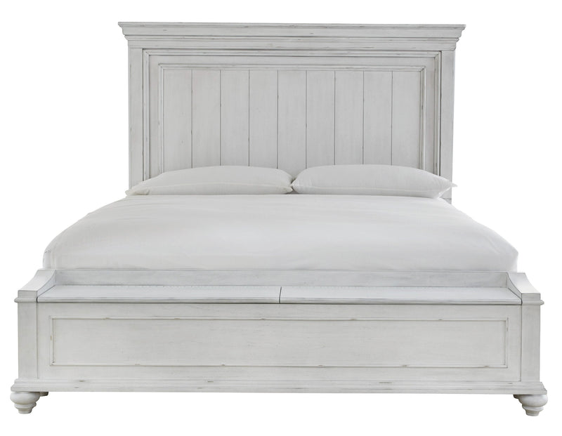 Kanwyn Whitewash King Panel Storage Bed - Gate FurnitureKing Bed