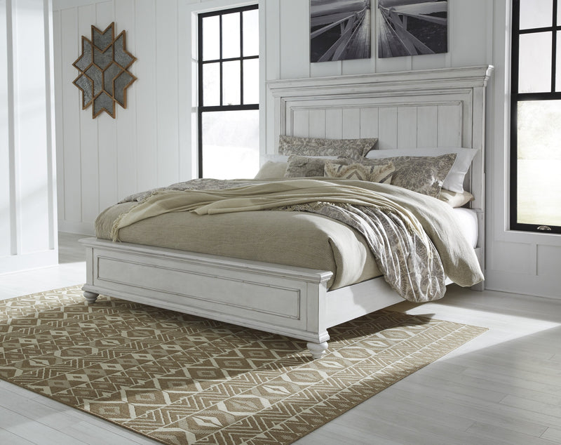 Kanwyn Whitewash Queen Panel Bed - Gate FurnitureQueen Bed