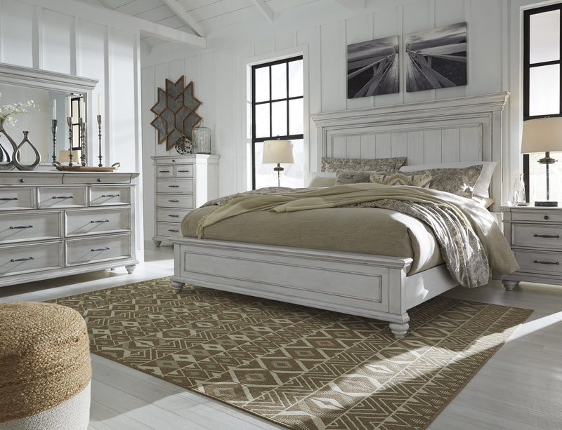Kanwyn Whitewash Queen Panel Bed - Gate FurnitureQueen Bed