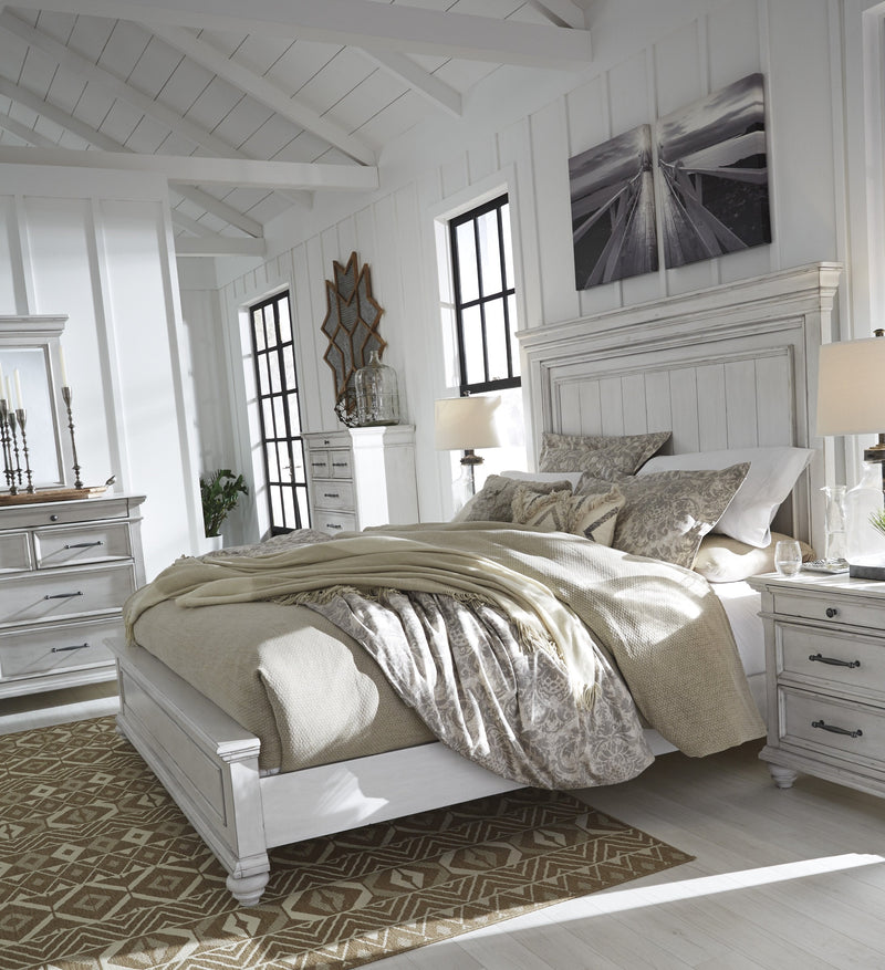Kanwyn Whitewash Queen Panel Bed - Gate FurnitureQueen Bed