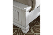 Kanwyn Whitewash Queen Panel Bed with Storage Bench - Gate FurnitureQueen Bed