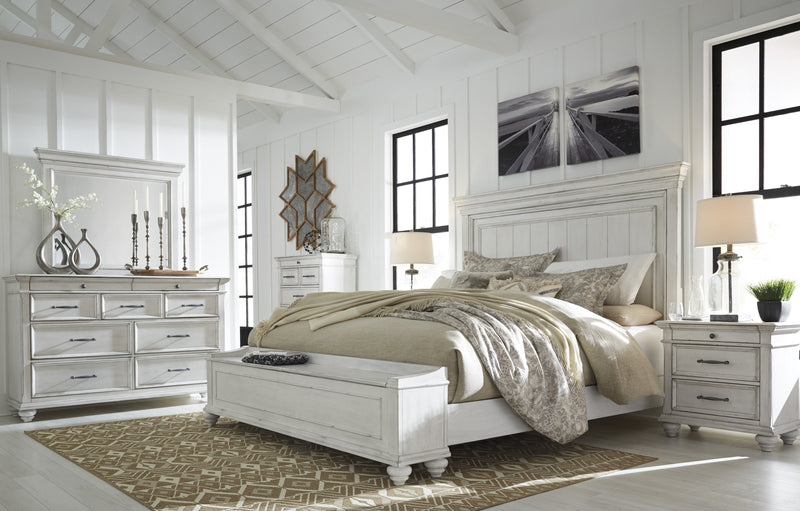Kanwyn Whitewash Queen Panel Storage Bed - Gate FurnitureQueen Bed