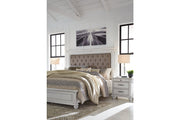 Kanwyn Whitewash Queen Panel Upholstered Bed - Gate FurnitureQueen Bed