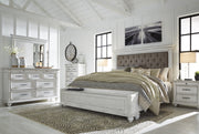 Kanwyn Whitewash Queen Upholstered Storage Bed - Gate FurnitureQueen Bed