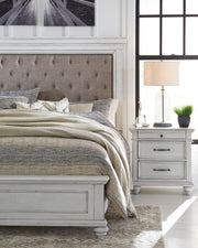 Kanwyn Whitewash Upholstered Panel Bedroom Set - Gate FurnitureBedroom Set
