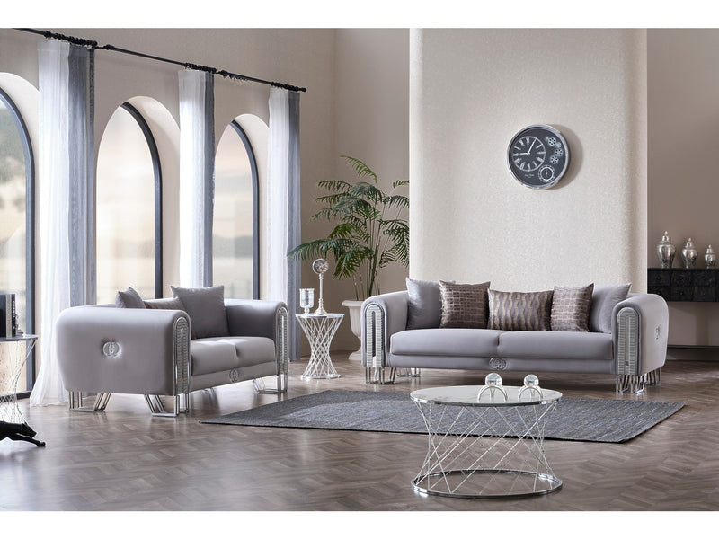 Kapadokya 3-pieces (Sofa & Loveseat & Chair) Livingroom Set Grey in Grey - 101-KAP-LUP18-321