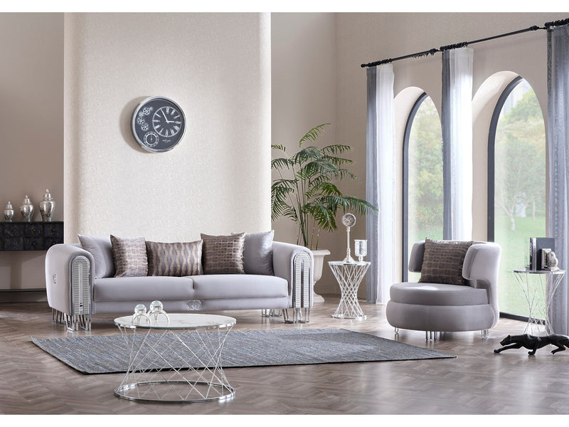 Kapadokya 3-pieces (Sofa & Loveseat & Chair) Livingroom Set Grey in Grey - 101-KAP-LUP18-321