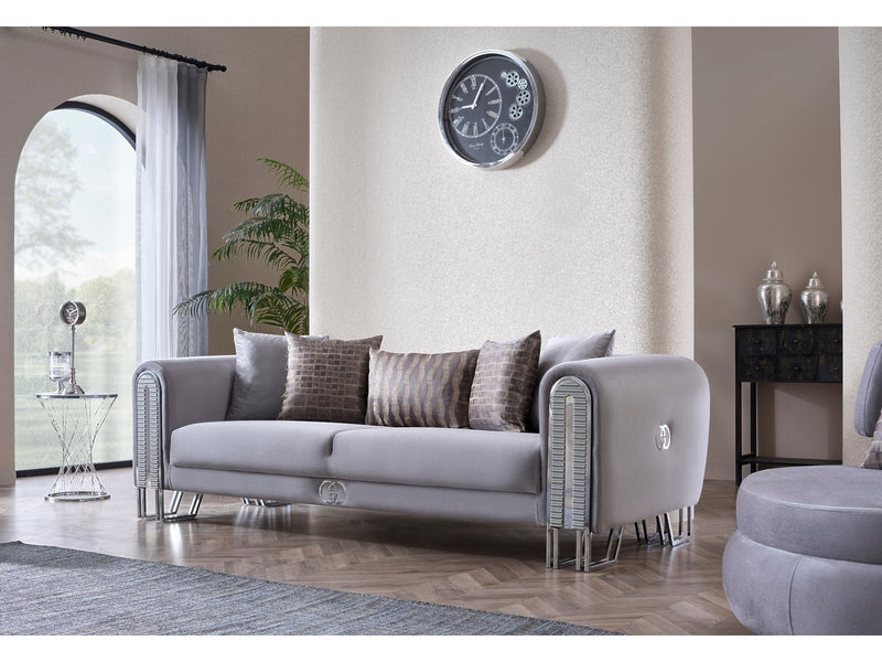 Kapadokya 3-pieces (Sofa & Loveseat & Chair) Livingroom Set Grey in Grey - 101-KAP-LUP18-321