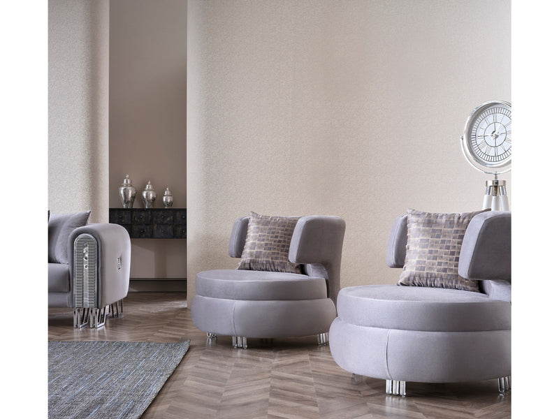 Kapadokya 3-pieces (Sofa & Loveseat & Chair) Livingroom Set Grey in Grey - 101-KAP-LUP18-321