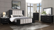 Kara Black King Panel Bed - Gate FurnitureKing Bed
