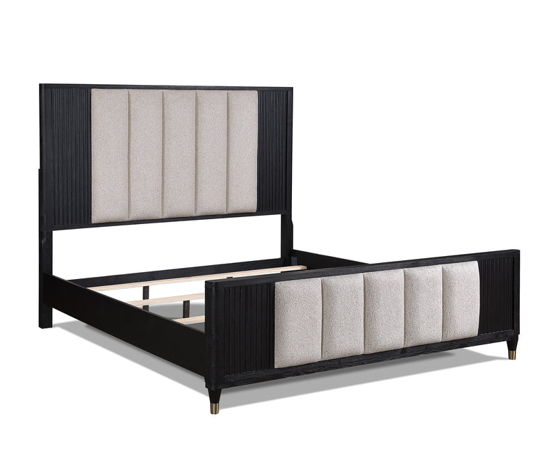 Kara Black King Panel Bed - Gate FurnitureKing Bed
