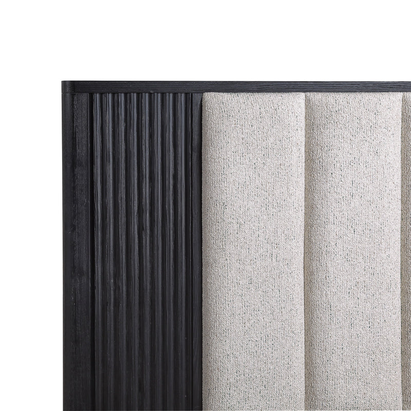 Kara Black Queen Panel Bed - Gate FurnitureQueen Bed