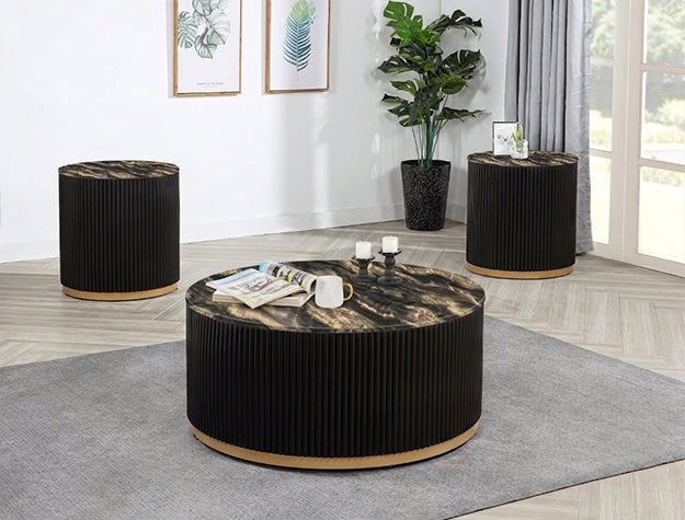 Kara End Table Gd Bk - 4219GBK-02