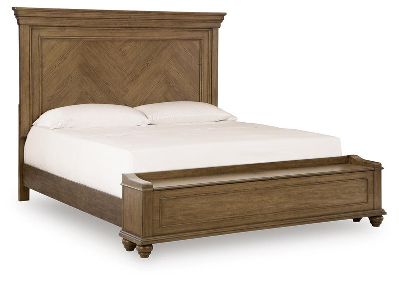 Karallin Medium Brown California King Panel Storage Bed - PCB782B9
