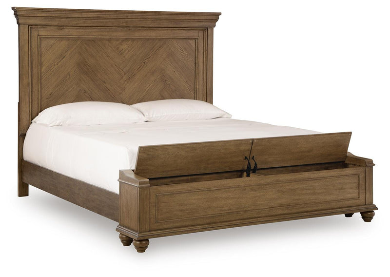 Karallin Medium Brown California King Panel Storage Bed - PCB782B9