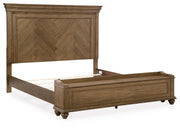 Karallin Medium Brown California King Panel Storage Bed - PCB782B9