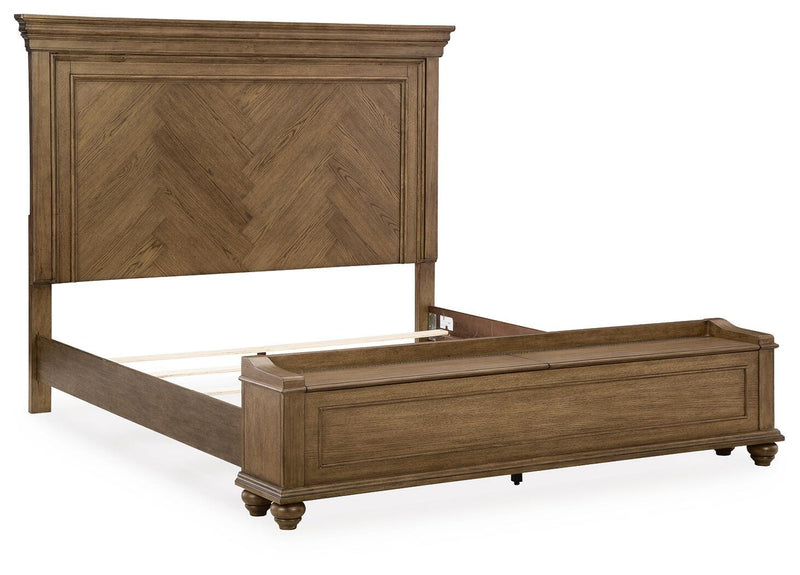 Karallin Medium Brown California King Panel Storage Bed - PCB782B9