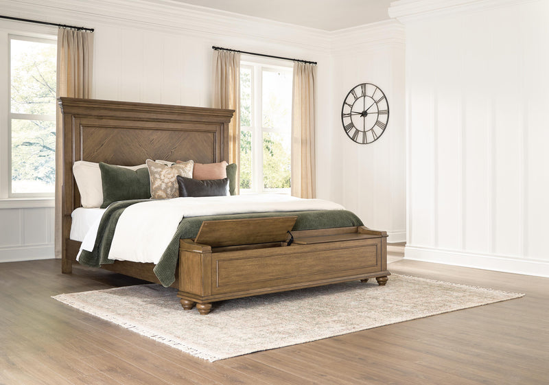 Karallin Medium Brown California King Panel Storage Bed - PCB782B9