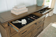 Karallin Medium Brown Dresser and Mirror - PCB782B1