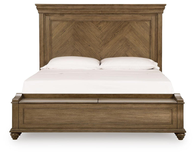 Karallin Medium Brown King Panel Storage Bed - PCB782B8