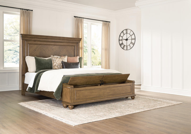Karallin Medium Brown King Panel Storage Bed - PCB782B8