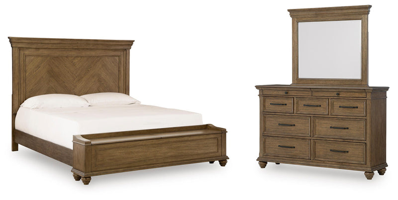Karallin Queen Panel Storage Bed, Dresser and Mirror - PCB782B7