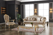 Kardelen 2-pieces (1 Sofa & 1 Loveseat) Livingroom Set Cream in Cream - 101-KAR-07419-32