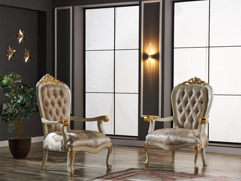 Kardelen 33" Wide Tufted Armchair - Gate FurnitureTraditional Accent Chairs
