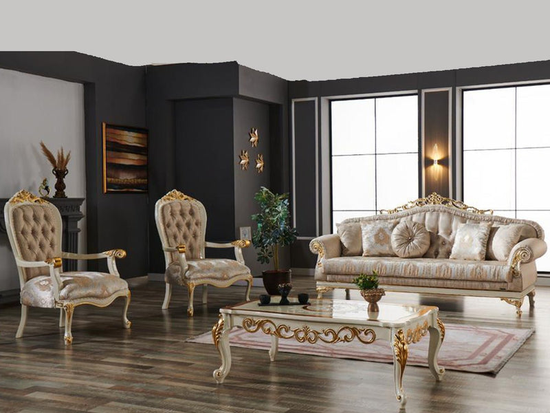 Kardelen 33" Wide Tufted Armchair - Gate FurnitureTraditional Accent Chairs