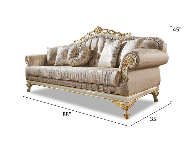 Kardelen 88" Wide Tufted Traditional Sofa - Gate FurnitureTraditional Sofas