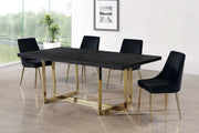 Karina Velvet Upholstered Dining Chair in Black, Set of 2 - 783Black-C
