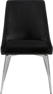 Karina Velvet Upholstered Dining Chair in Black, Set of 2 - 784Black-C