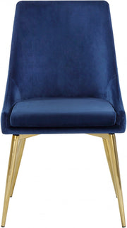 Karina Velvet Upholstered Dining Chair in Blue, Set of 2 - 783Navy-C